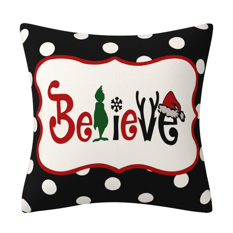 Housse de Coussin de Noël Grinch 🎄 Humeur festive & déco drôle