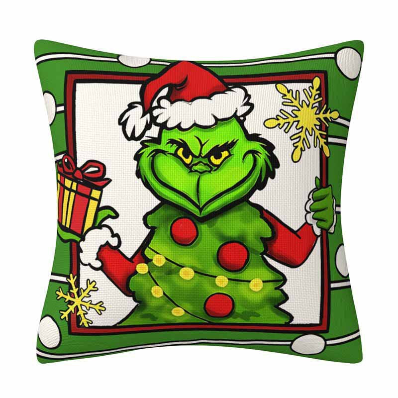 Housse de Coussin Grinch 🎄 Déco de Noël drôle & festive