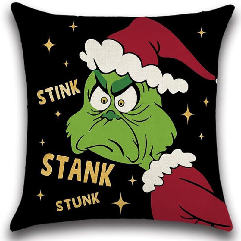 Housse de Coussin Grinch 🎄 Déco de Noël drôle & festive