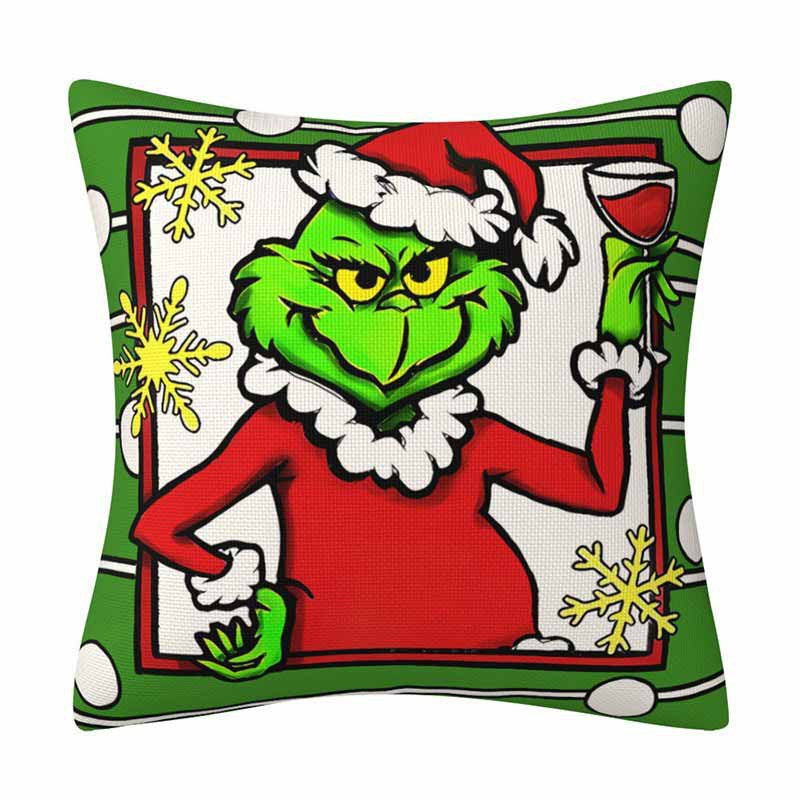 Housse de Coussin Grinch 🎄  Déco de Noël drôle & festive