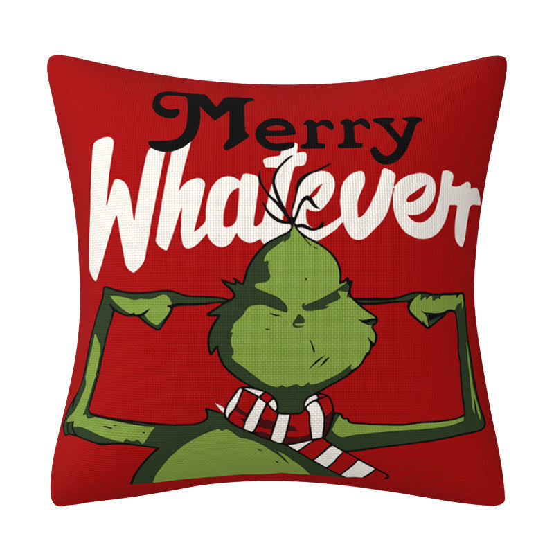 Housse de Coussin de Noël Grinch 🎄  Humeur festive & déco drôle