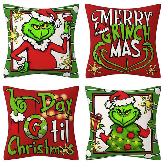 Housse de Coussin Grinch 🎄  Déco de Noël drôle & festive
