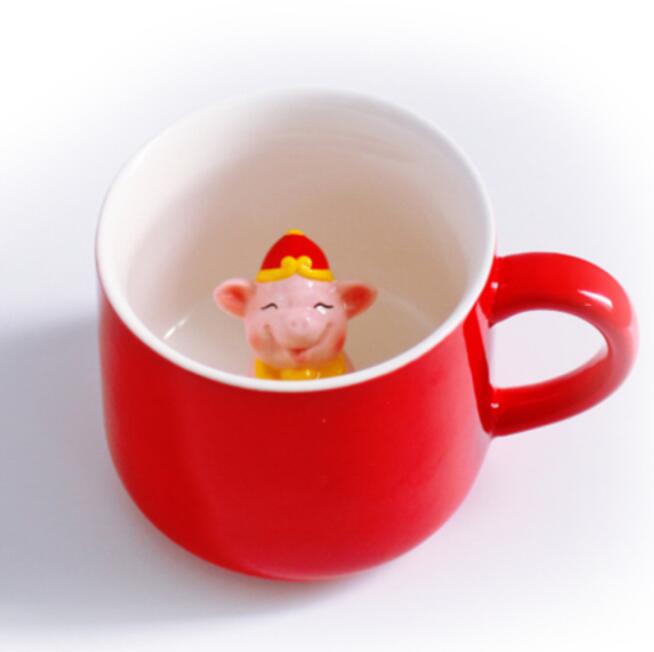 🎅 Mug 3D de Noël – Bonhomme de Neige & Renne en Relief 🎄