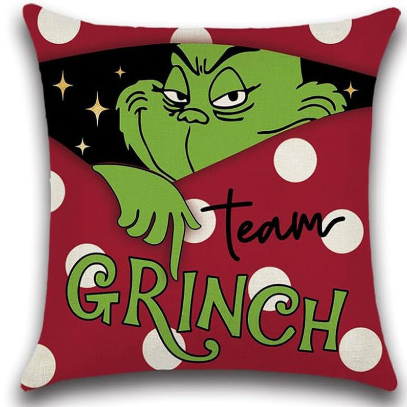 Housse de Coussin Grinch 🎄  Déco de Noël drôle & festive