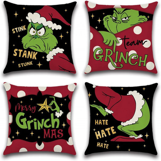 Housse de Coussin Grinch 🎄  Déco de Noël drôle & festive